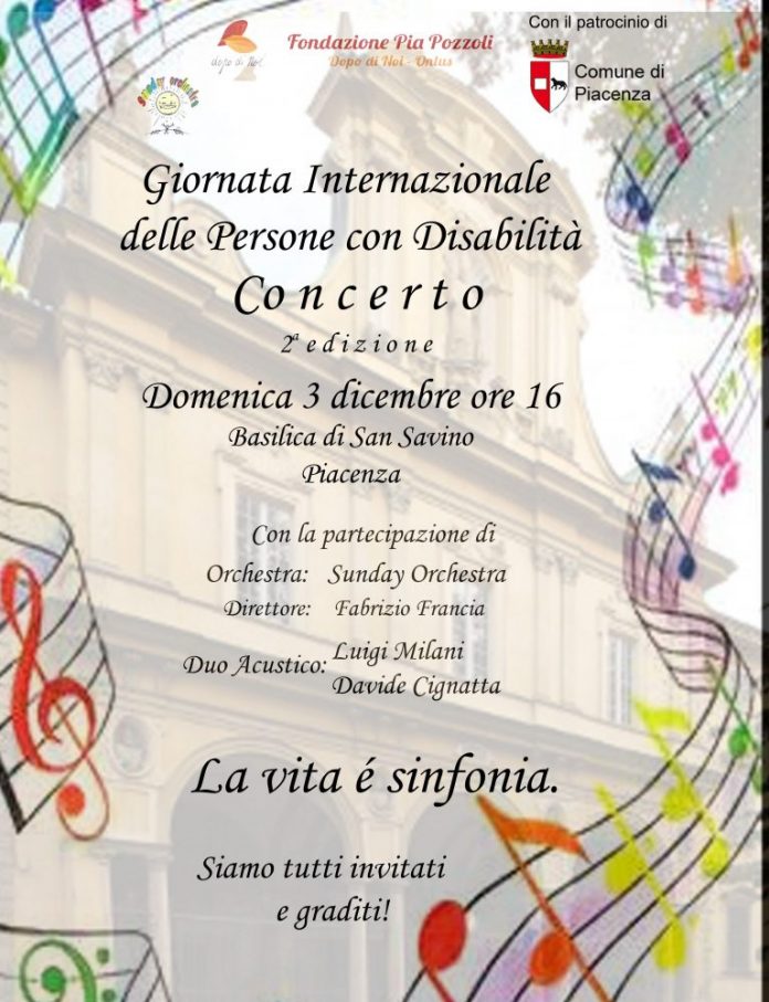 “La vita è sinfonia”, domenica concerto in San Savino per la Giornata Internazionale delle Persone con Disabilità