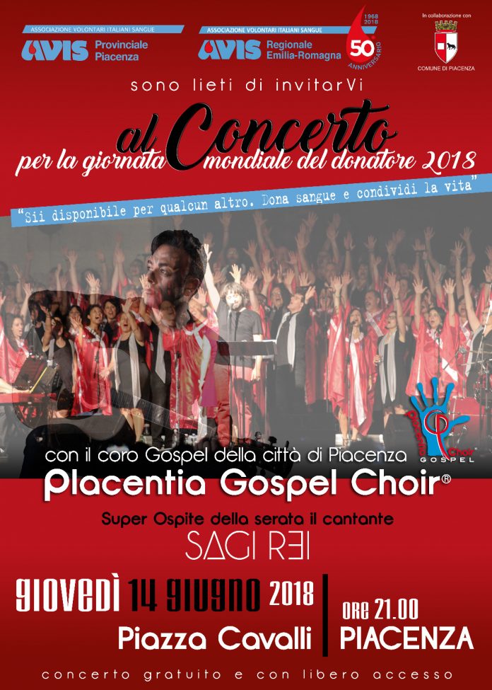 Concerto Gospel per la Giornata del Donatore a Piacenza