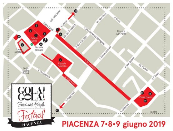 La mappa degli eventi Gola Gola Festival Piacenza