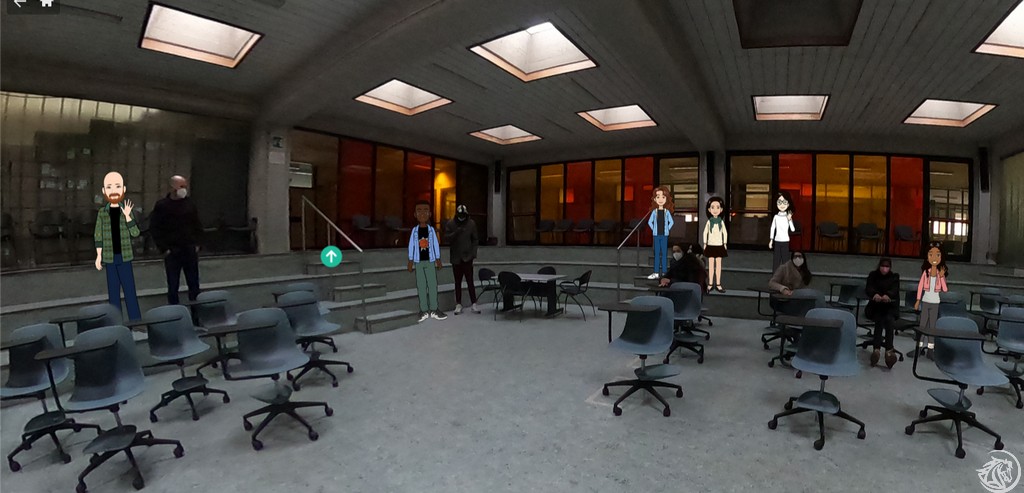 Tour virtuale all'interno dell'istituto Mattei con avatar e 3D